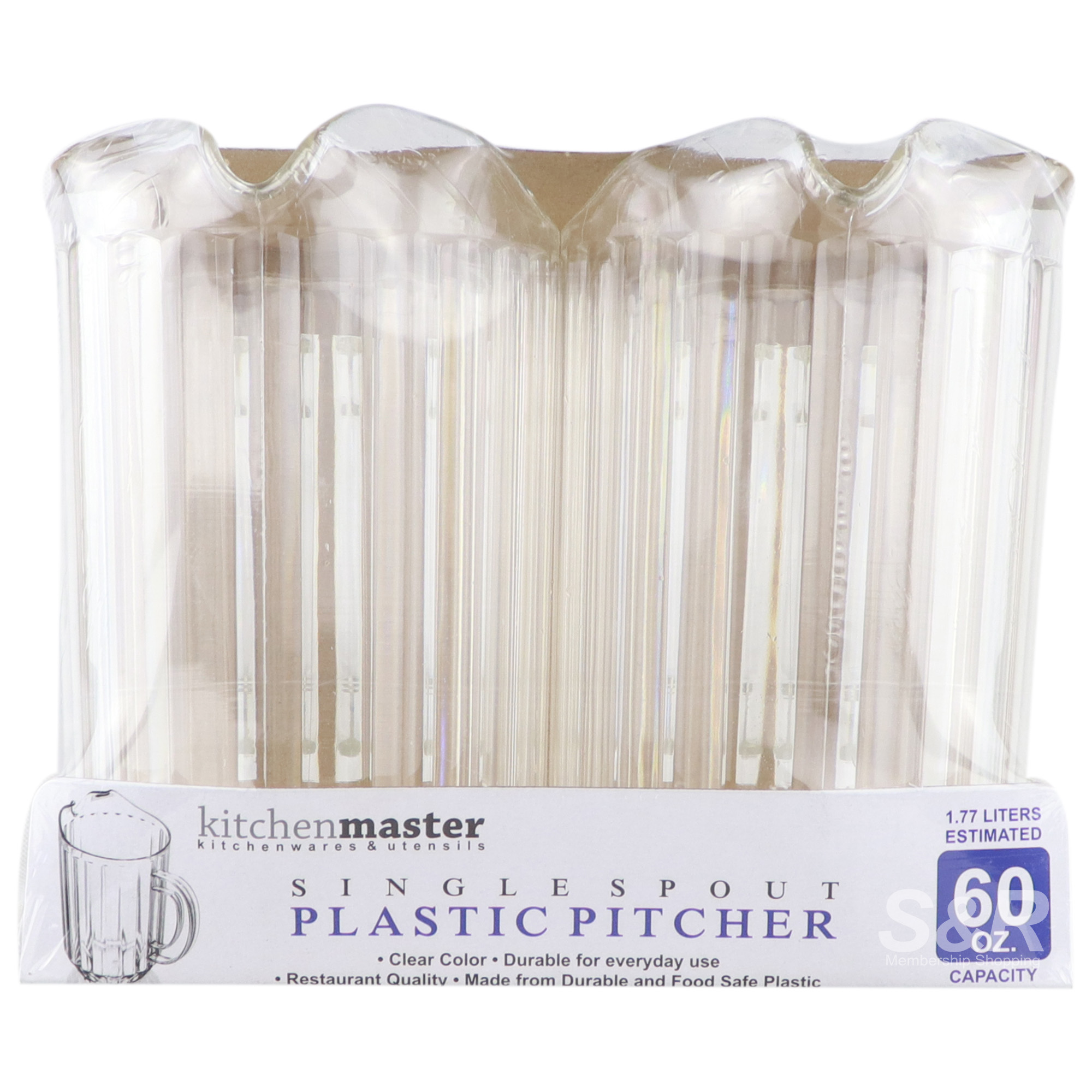 Kitchen Master Plastic Pitcher Single Spout Clear 2pcs